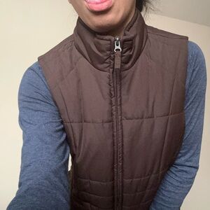 Athletic Works Brown Quilted Vest for Versatile Layering
